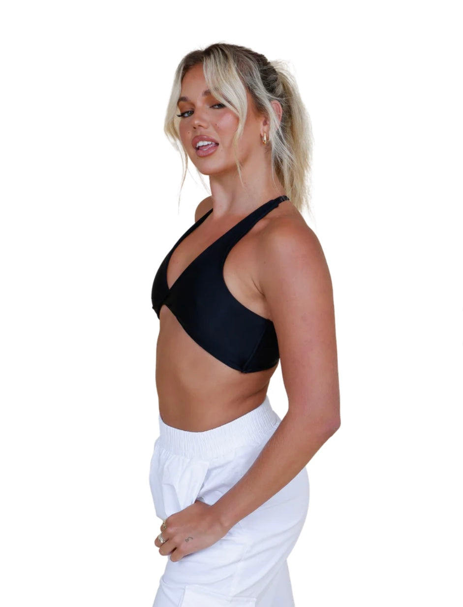 Cosi G Kyra D Twist Crop Top Black