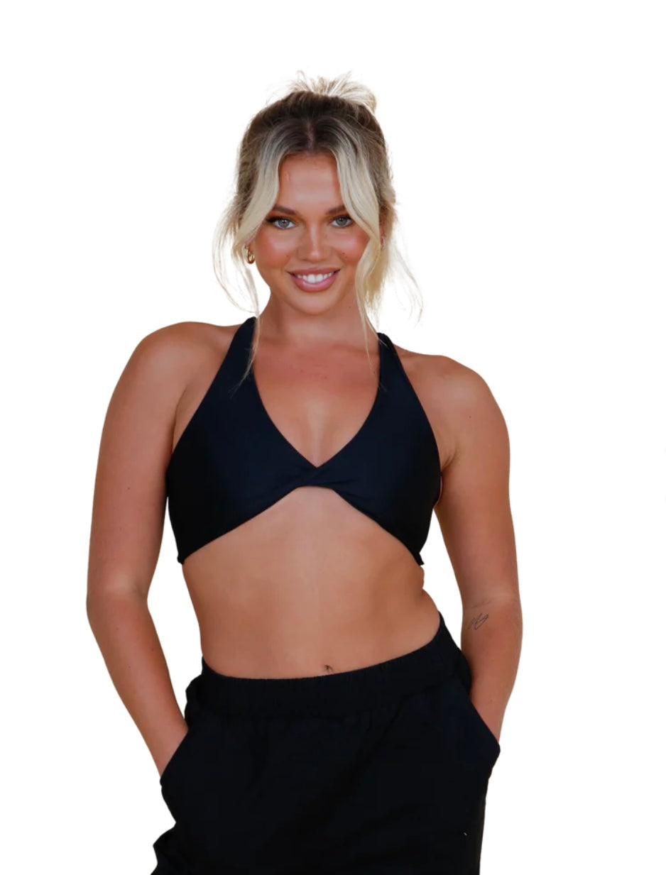 Cosi G Kyra D Twist Crop Top Black