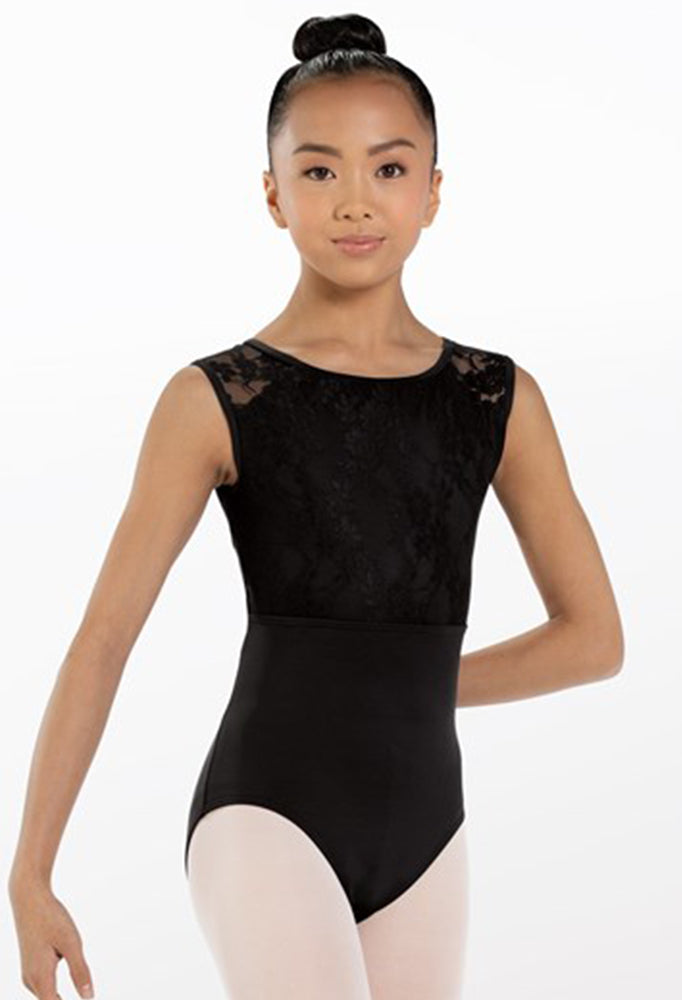 ON SALE Fosette Lace Cap Sleeve Leotard (Café au Lait)