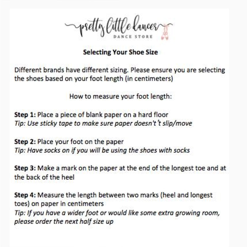 PLD_Dance Shoe Size Guide