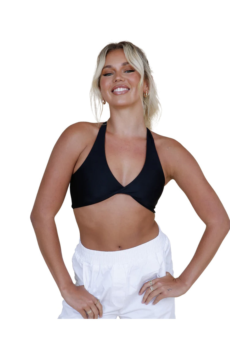 Cosi G Kyra D Twist Crop Top Black