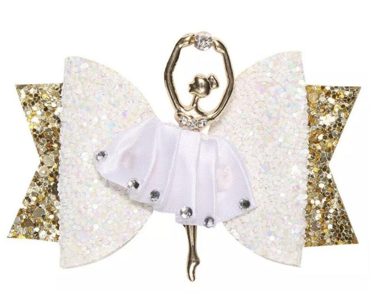 Pretty Little Dancer_Ballerina Bow Hair Clip_White