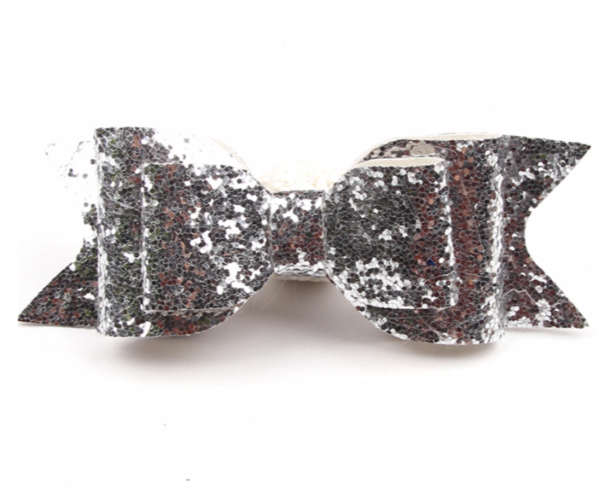 Pretty Little Dancer_Glitter Knot Bow_Silver