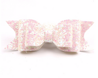 Pretty Little Dancer_Glitter Knot Bow_White
