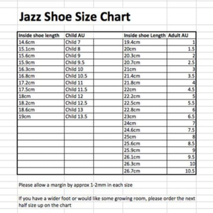Pretty Little Dancer_ Jazz_Size Chart