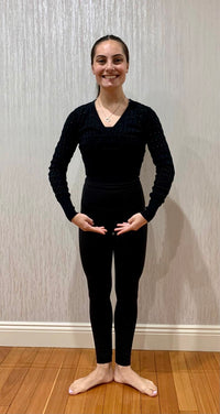 Pretty Little Dancer_ V Neck Knit_Black