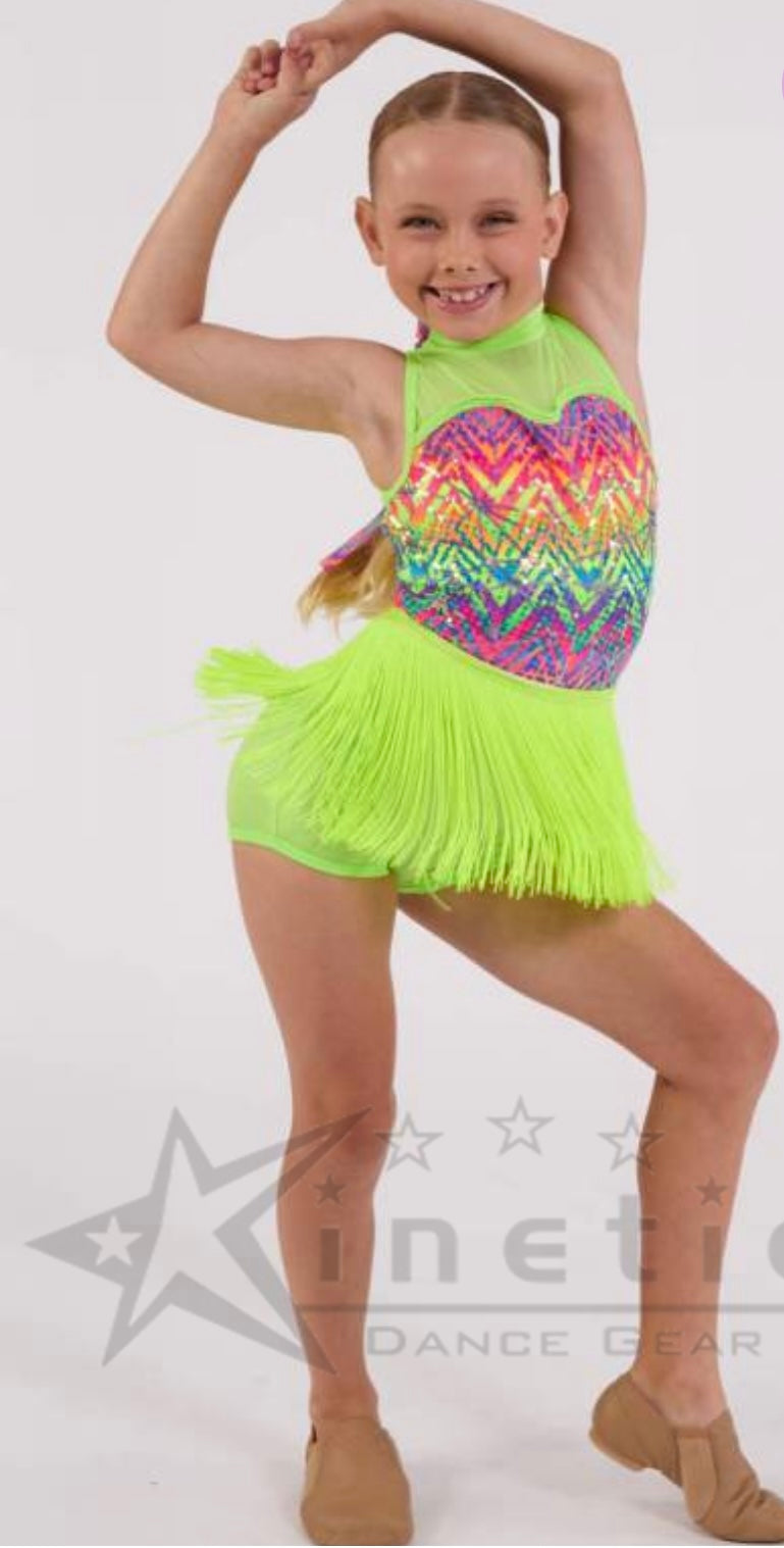 “GET THE PARTY STARTED” Costume Size 6 Kinetic Creations (Second Hand)