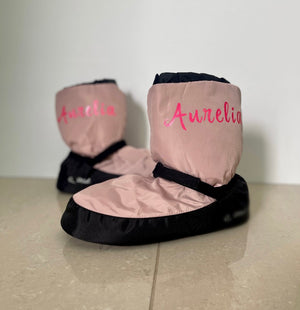 Warm Up Booties personalised with name