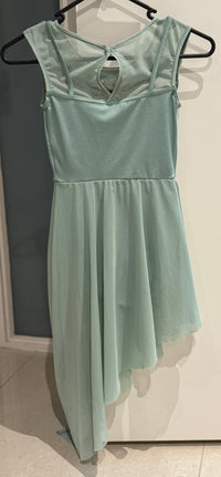 Sage Green Mesh Asymmetric Hem Dress Size MC (Second Hand)