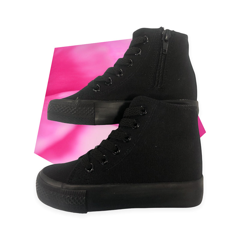 High Tops Canvas with Zipper Black