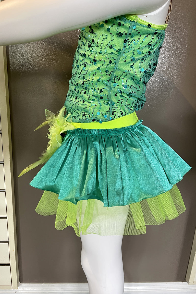 “SHADES OF GREEN" Jazz Costume Size MC (Second Hand)