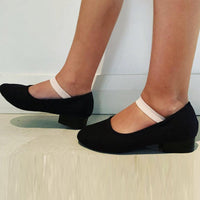 Canvas Character Shoes Accent Heel