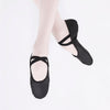 Black Leather Split Sole Ballet Shoes