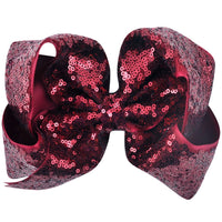 Pretty Little Dancer_Sequin Hair Bow_Burgundy