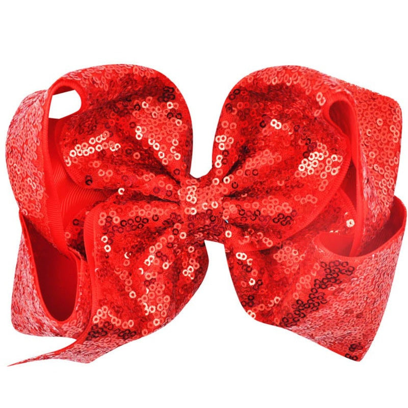 Pretty Little Dancer_Sequin Hair Bow_Red