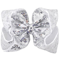 Pretty Little Dancer_Sequin Hair Bow_Silver