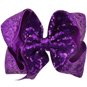 Pretty Little Dancer_Sequin Hair Bow_Purple
