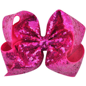 Pretty Little Dancer_Sequin Hair Bow_Hot Pink