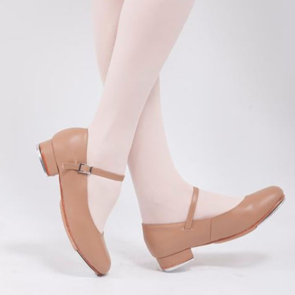 PLD_Leather Buckle Tap Shoes Tan