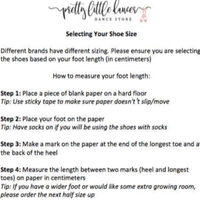 Pretty Little Dancer_ Ballet Shoes_ Size Guide