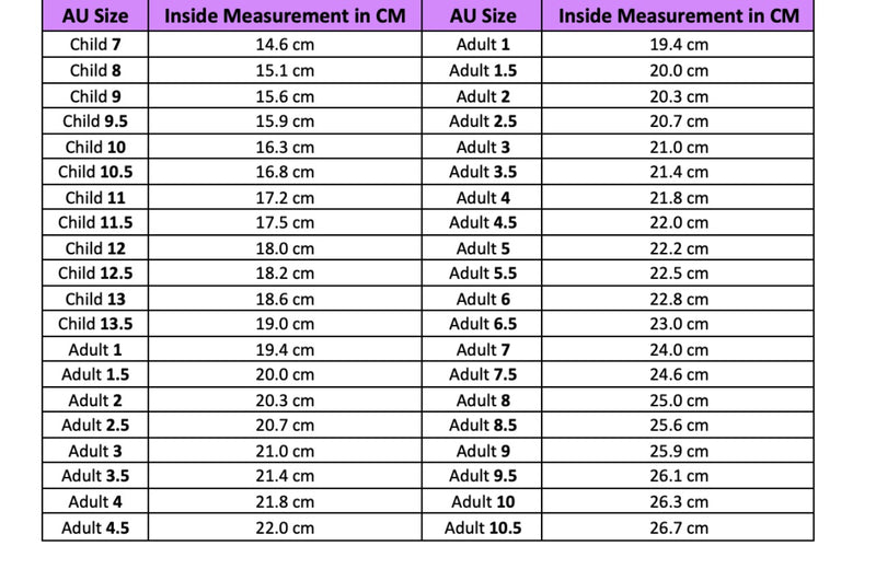 Pretty Little Dancer_ Jazz Shoes_ Size Guide