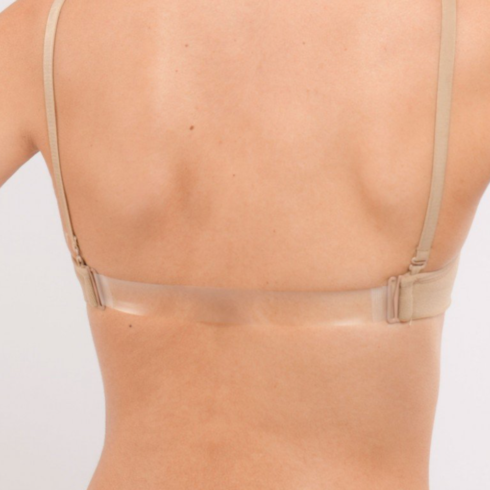 SHDUBP Dance Bra with Removable Cups and Clear Back Strap