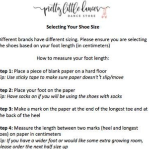 Pretty Little Dancer_ Ballet Shoes_ Size Guide