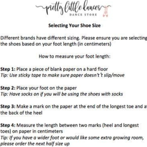 Pretty Little Dancer_ Character Shoes_ Accent Heel_SIze Guide