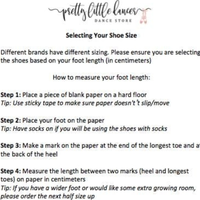 Pretty Little Dancer_ Ballet Shoes_ Size Guide