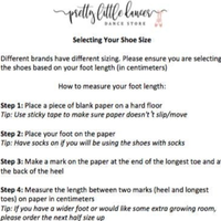 Pretty Little Dancer_ Oxford Tap Shoes_ Size Guide