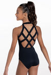 Pretty Little Dancer_ Balera_ High Neck Strappy Back Leotard_Black